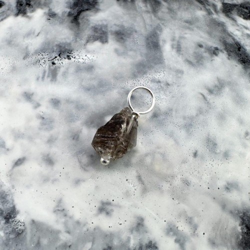 Herkimerio Deimanto Pakabukas ant Kaklo Nešlifuotas 925 sidabras (8-12 mm)